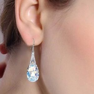 EleQueen sterling silver & Swarovski earrings